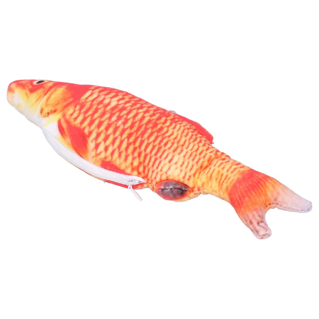 Electric Fish Cat Toy Plush Moving Wagging Jumping Automatic Simulation Fish RechargeableRed