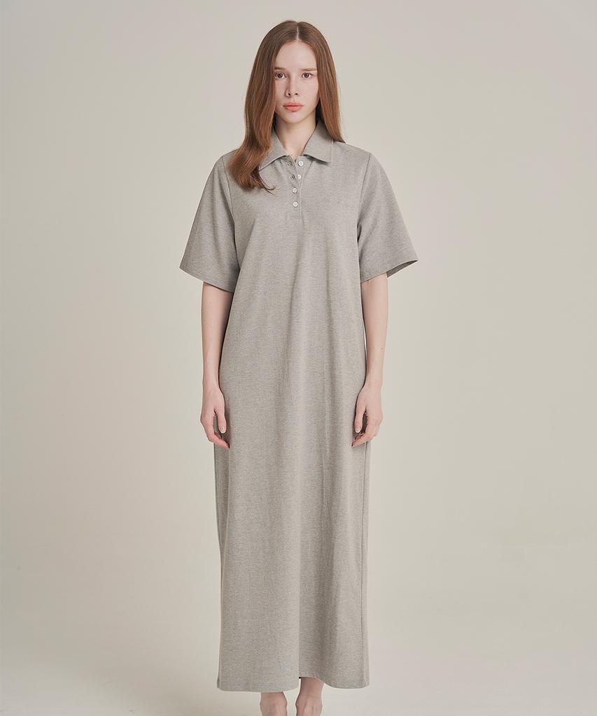 Iteoneolmomeonteu Pique Maxi Dress _ Gray