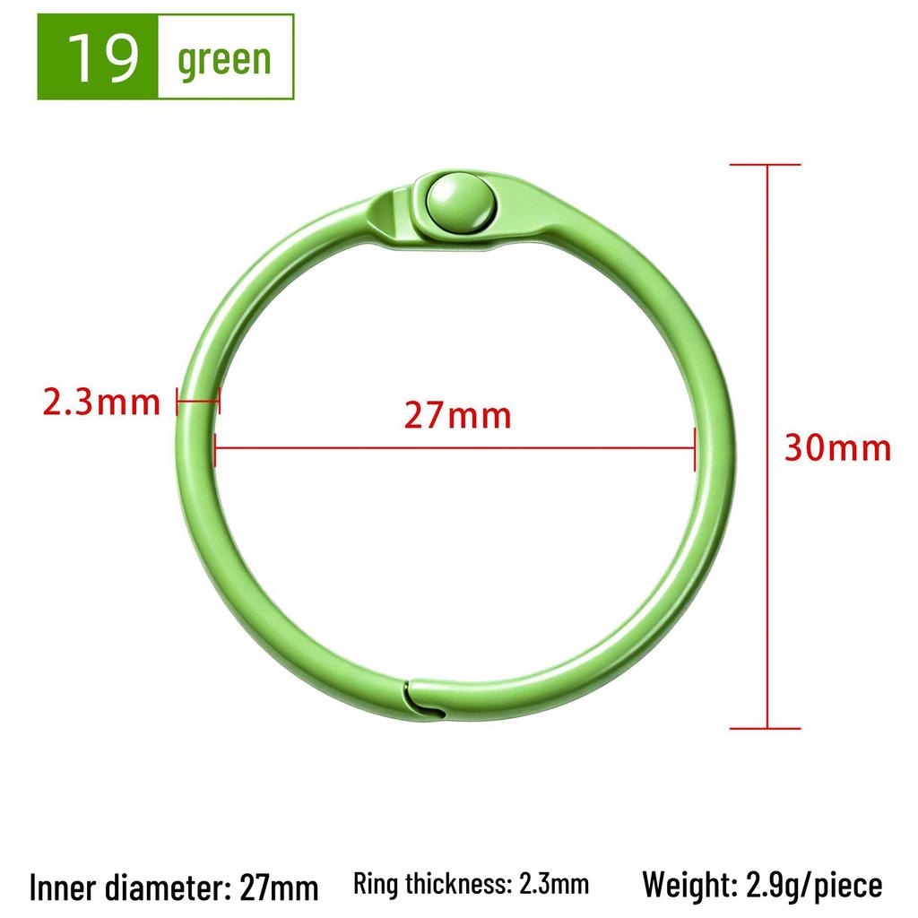30mm Colorful Metal Book Ring & Keychain Buckle - DIY Open Jump, Loose-Leaf & Card Holder