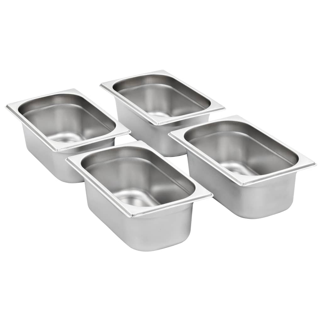Gastronorm Containers 8 Pcs GN 1 4 100 Mm Stainless Steel