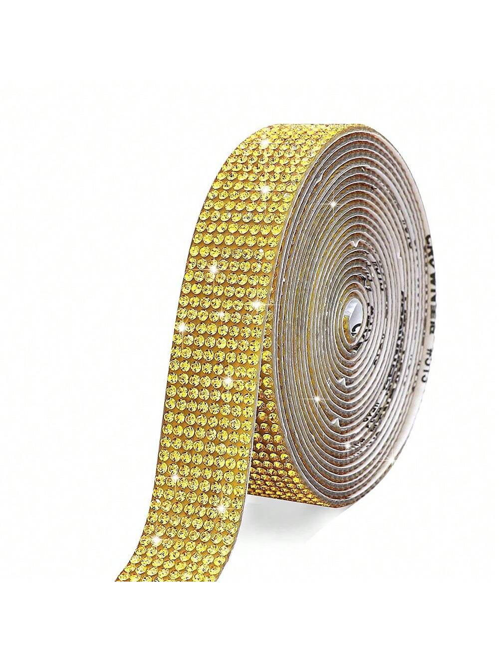 

1 рулон ленты для рукоделия, самоклеящаяся лента с бриллиантами и сверкающими кристаллами, наклейка для сумки (Множество цветов на выбор) 0.45cm жёлтый