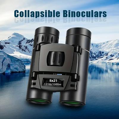 High Power 8X21 HD Binoculars Adult Bak4 Prism Ultra Bright Waterproof with Phone Adapter Tripod for Bird Watching Hunting Hike