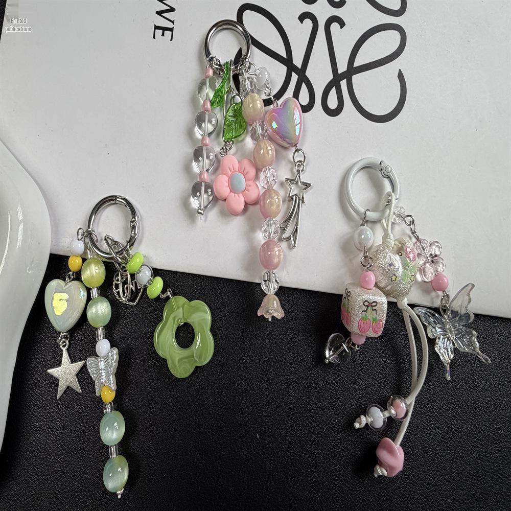 Colorful Heart and Butterfly Keychain Lanyard for Girls