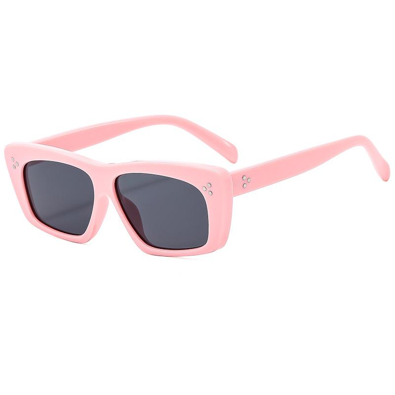 Sunglasses Men'S Uv Protection Glasses Retro Square Pink Sunglasses Women