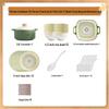 KANGMO Qing Kui 45-Piece Japanese Ceramic Dinnerware Set with Casserole