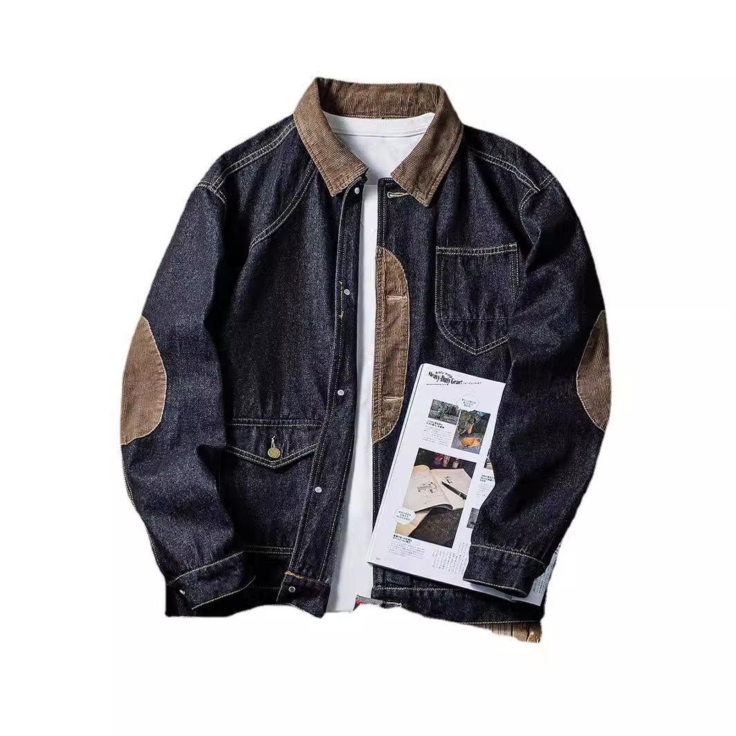 Мужские модные лоскутные джинсовые куртки в стиле хип-хоп — фото 5