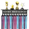 Heavy-Duty Metal Awards Trophy Display Stand Medal Hooks Wall Mount Organizer Medal Storage Holder Display Home Office Decor