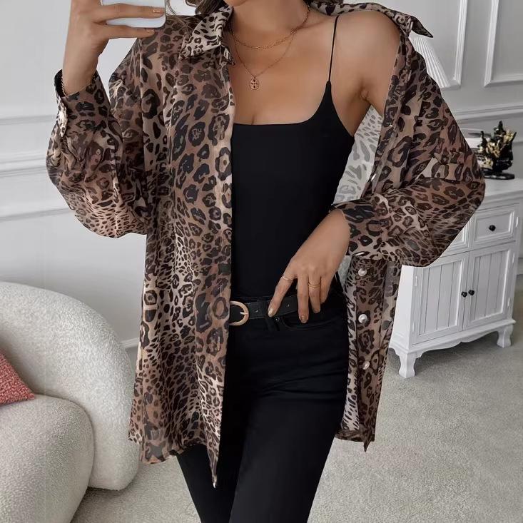 Geknoopte Blouse met Luipaardprint