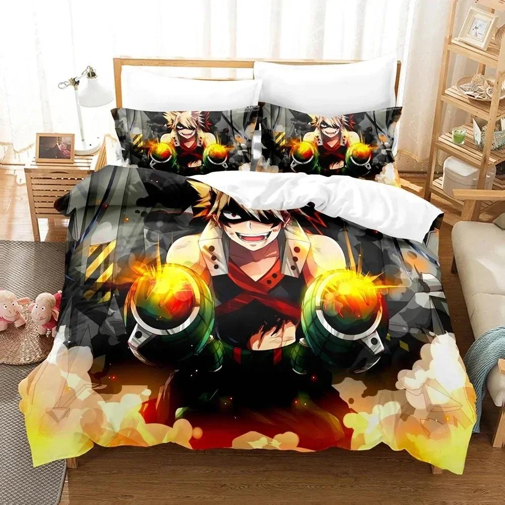 My Hero Academia Sängkläder Set Japan Tryckt Sängset Med Örngott Säng Påslakan Mjukt Queen King Size Sängkläder Hem