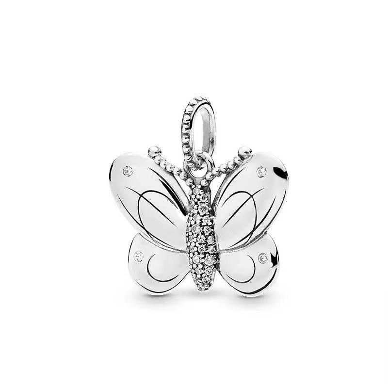 NOUVEAU Perle Animal Pavé Tortue Cygne Serpent Papillon Chat Breloque Pendante Compatible Bracelet Européen Original 925 Argent Sterling cuivre DIY Zircon