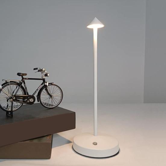 Lampă de birou din metal alimentată cu baterie, control tactil, fără pâlpâire, reglabilă, design anti-alunecare, lampă modernă de noptieră fără fir