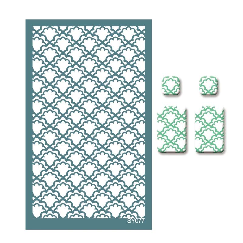 Polymer Clay Tools Silk Screen Stencils Plant Flower Leaf Printing Clay Mesh Stencil Jewelry Earrings Making Decoration Template