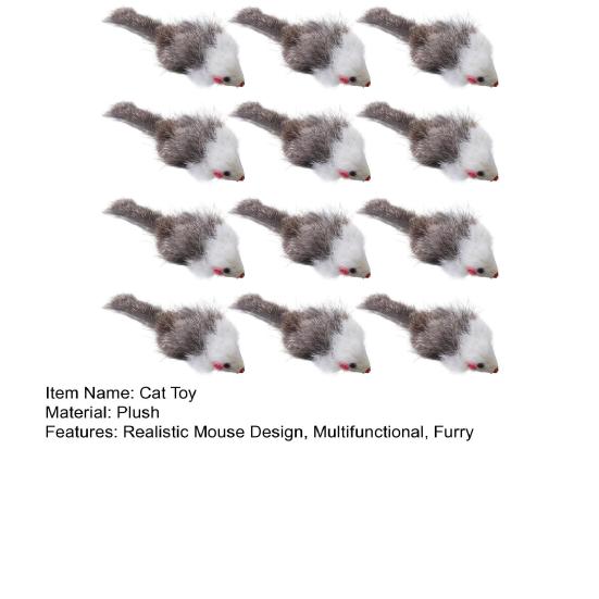 Furry Mouse Cat Toy Crinkle Toy Realistic Plush Paper Mice Mouse Chew Toy Interactive Kitten Toy