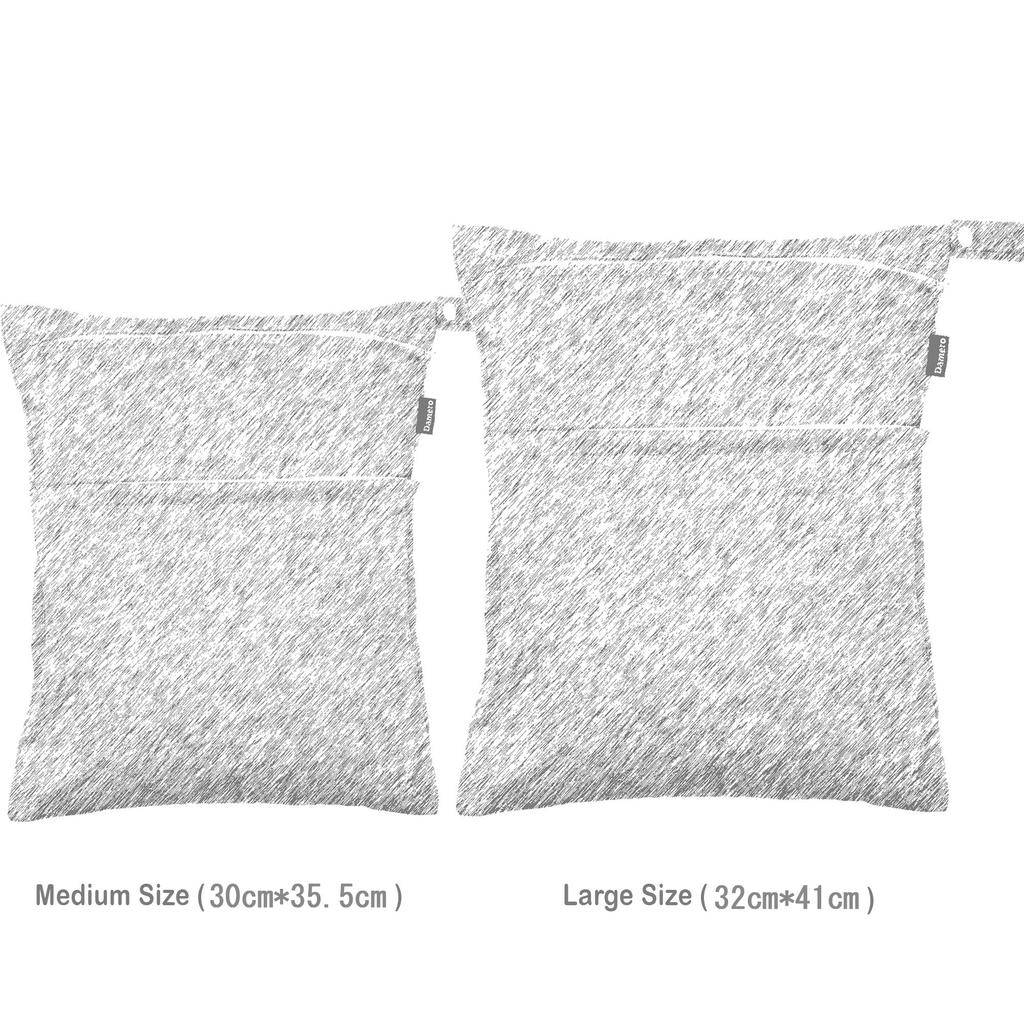 Damero Wet Bag Bath and Great for the Hot and Yellow Wave Blue (Waterproof) 2-Piece Set Clothes, Diapers, Towels, Swimsuit, Supplies, Meals.