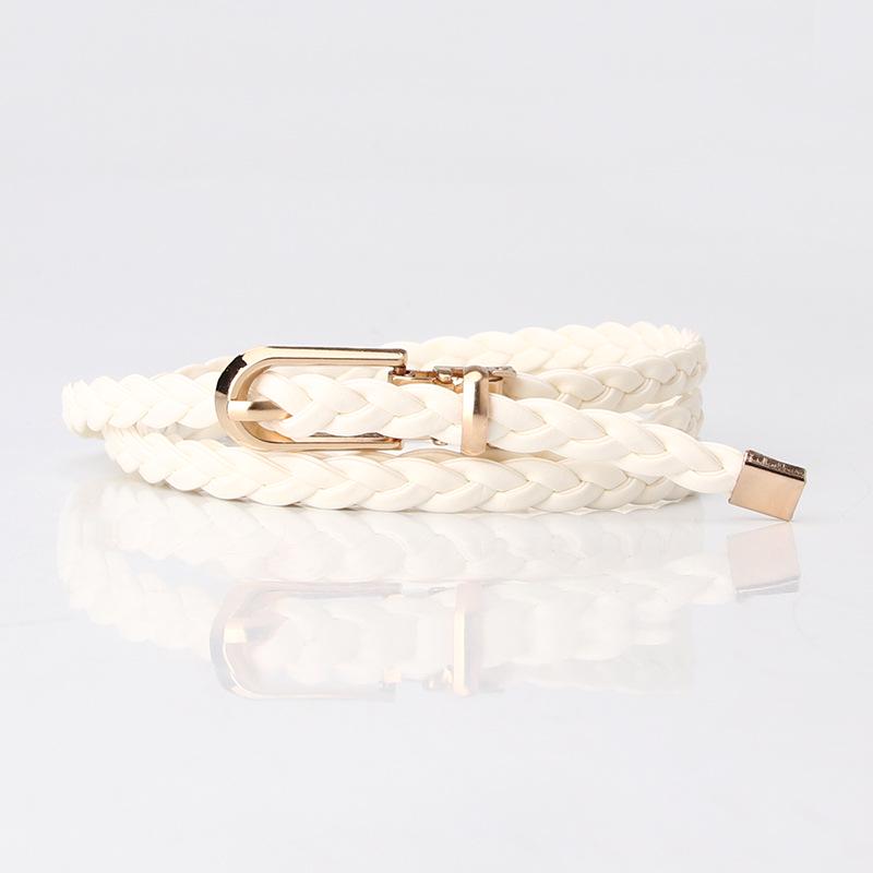 Korean-Style Women's Skinny Leather Belt with Pin Buckle