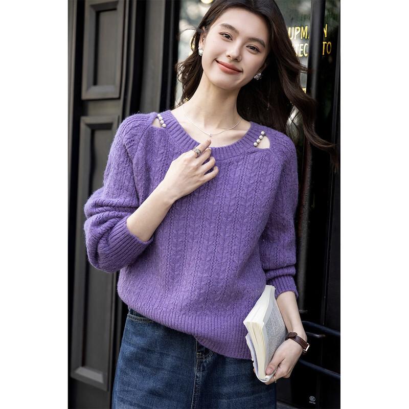 Mokana Women's French Romantic Long Sleeve Knit Sweater