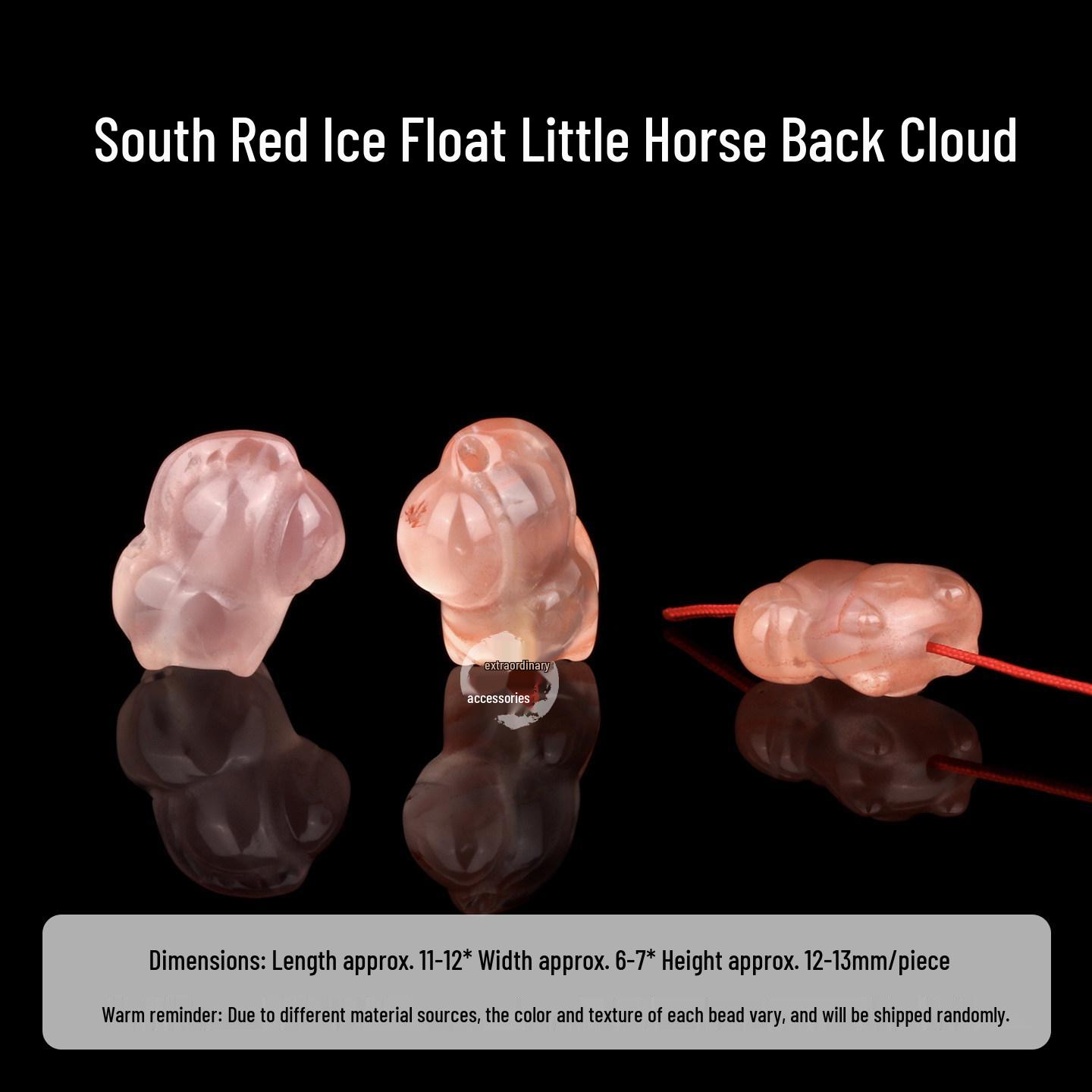 Natural Agate Red Lychee Jelly Cloud Horse DIY Beaded Bracelet Accessories