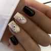 Medium and Long European Square Aurora Broken Diamond Wearing Nail, Sweet and Cool Solid Color Nail Art Film, European and American Spice Girls