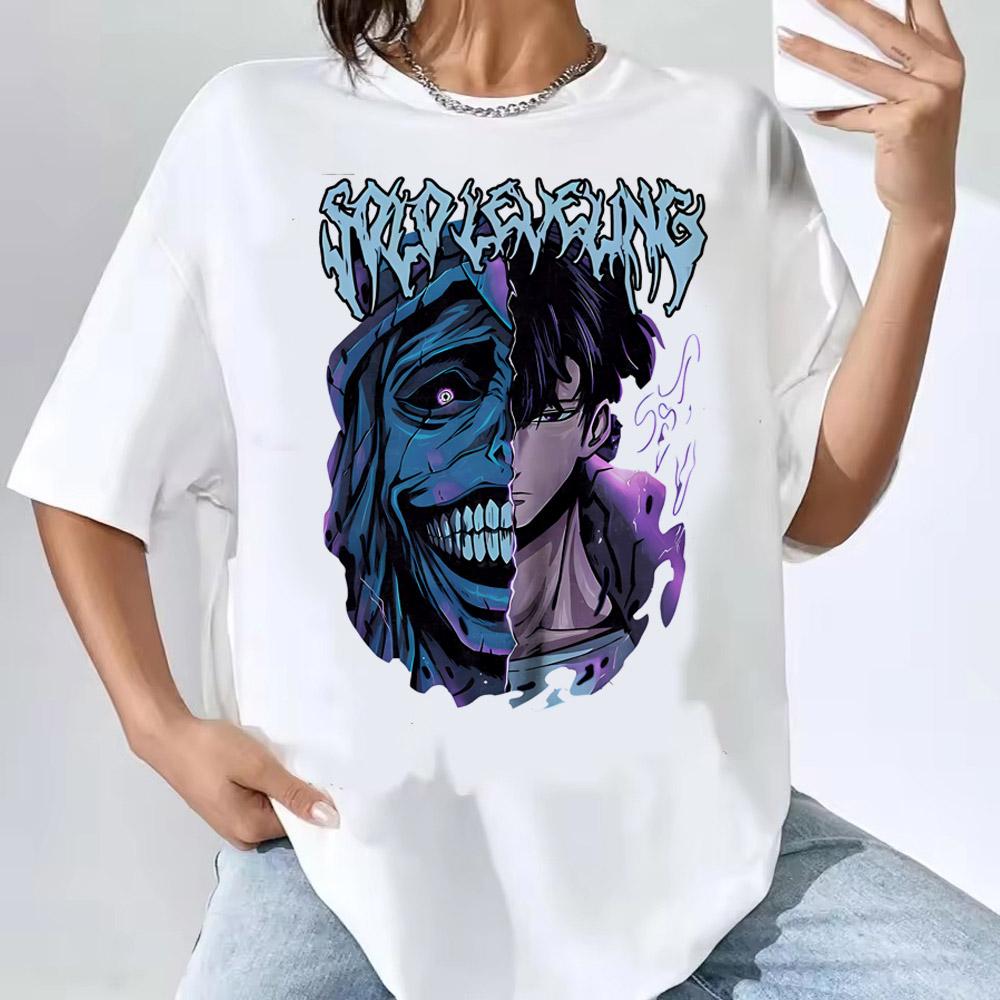 

Футболка Solo Leveling Сон Джин-у Новое Аниме Манга Футболка Мужская Женская Одежда Короткий Рукав Мультяшная Футболка S