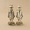 Brass Frogs Swordsman Figurine Antique Frogs Standing Miniature Statue for Living Room Study Artistics Home Accent