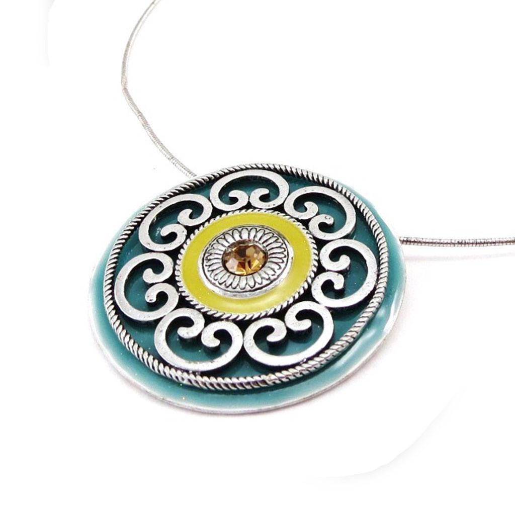 Les Trésors De Lily [C5476] - Yellow Turquoise 'Babouchka' Designer Necklace