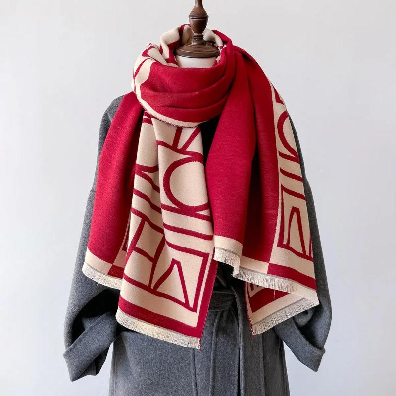 2024 Neuer vielseitiger Herbst- und Winter-Buchstabenspleiß-einfacher Nackenschutz-warmer Schal