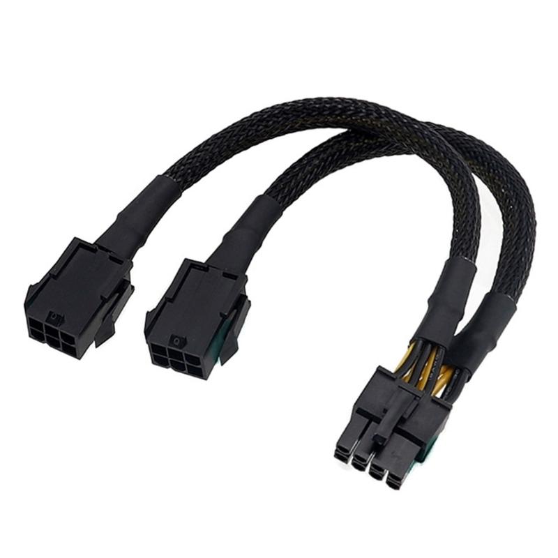 GPU Splitter Cable Double 6 Pin Female to 8 Pin Male Power Adapter Splitter Power Extension Cable for GPU Graphics Card