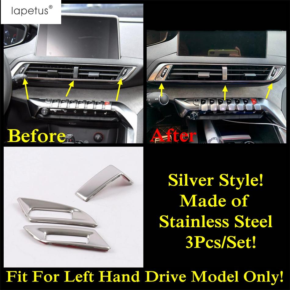 Stainless Steel Accessories For Peugeot 3008 5008 GT 2017 - Main Driving Glove Box / Head Light / Water Cup / Air Cover Trim