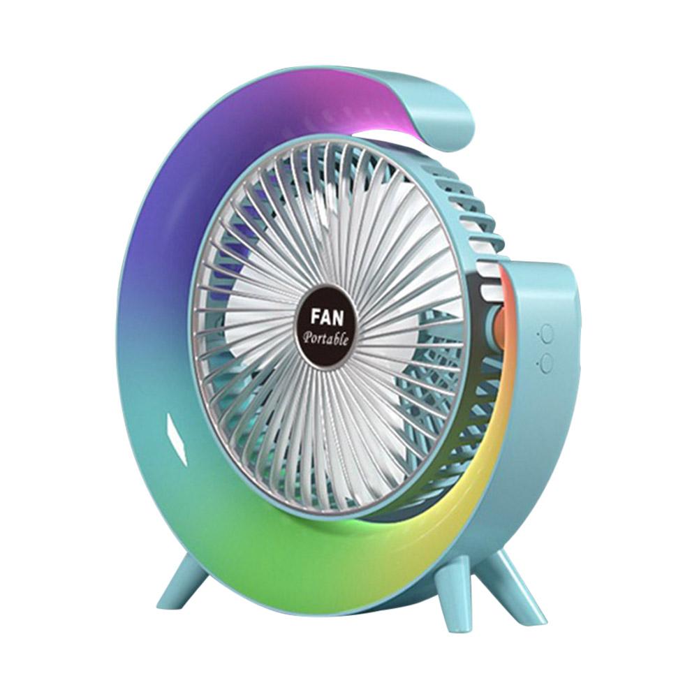 

USB Personal Fan 3 Speeds Small Cooling Fan with Colorful Light Portable Table Fan for Home Office Bedroom Dorm Summer Gift