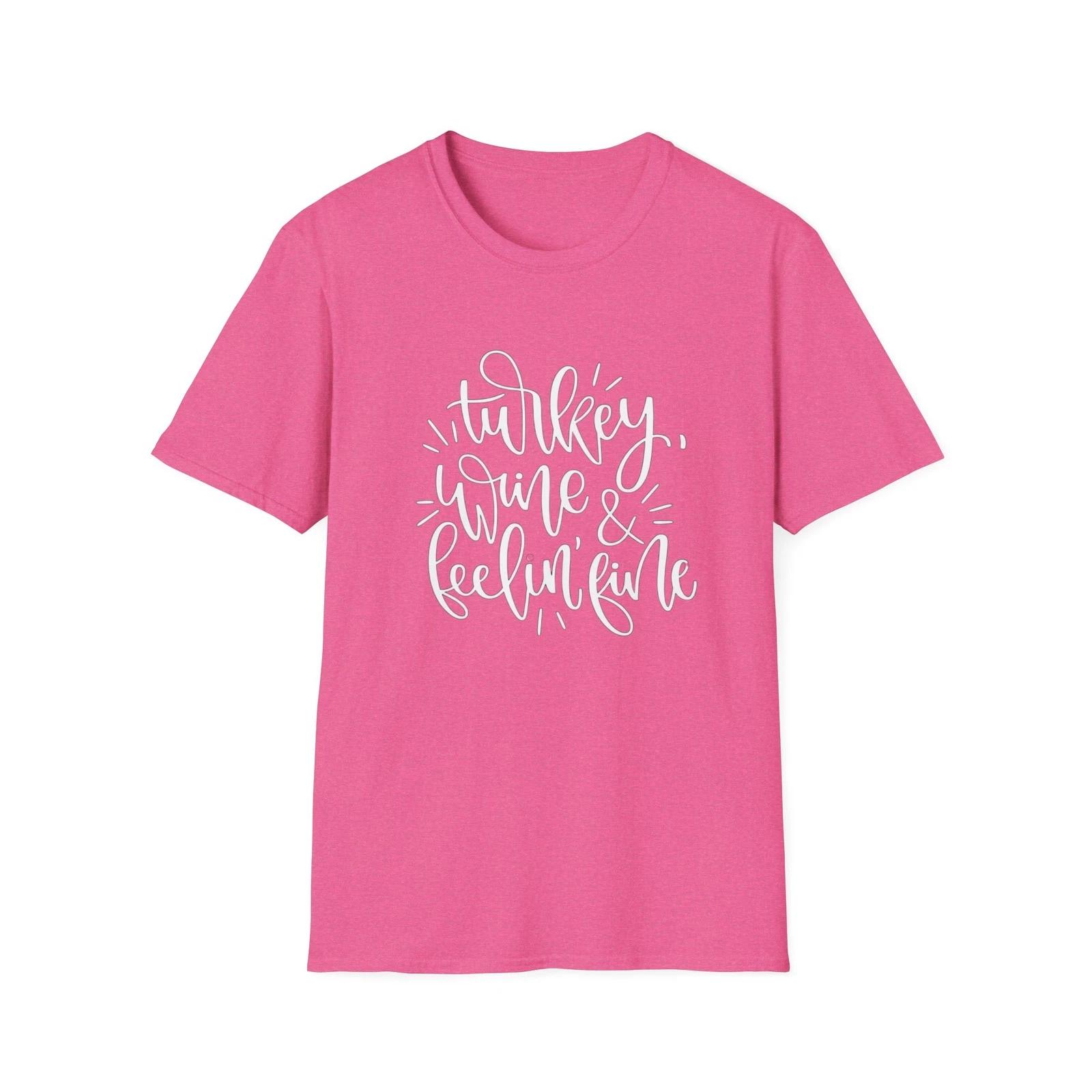 Turkey Wine Feelin  Fine, Unisex Softstyle Shirt, [...] 2XL