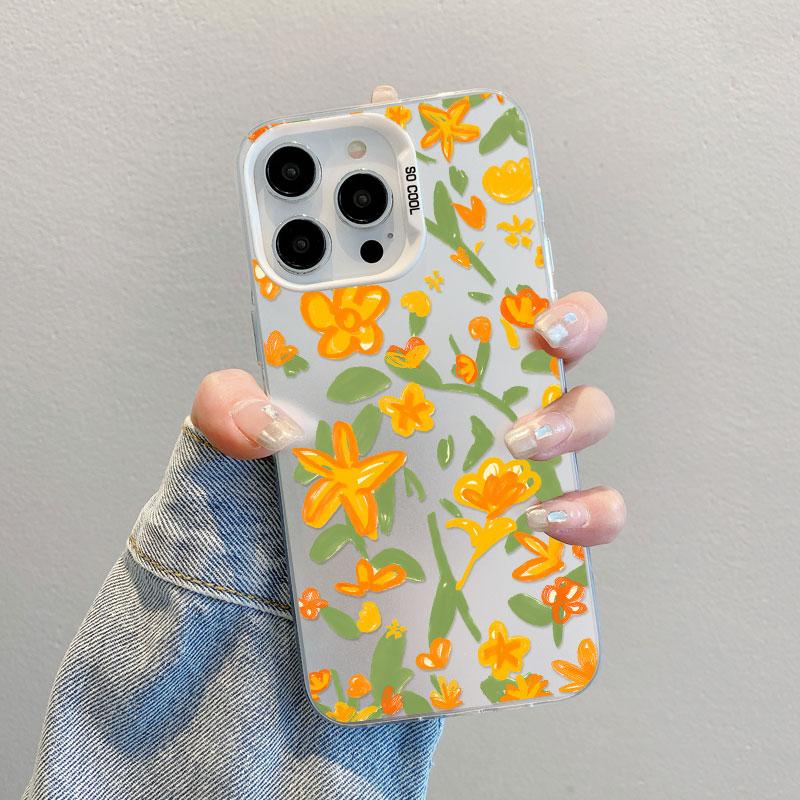 Fashion Colored Flower Laser Phone Case For iPhone 17 16 Pro Max 15 14 Pro Max Plus 13 Mini 12 11 Pro Max Shockproof Cute Covers