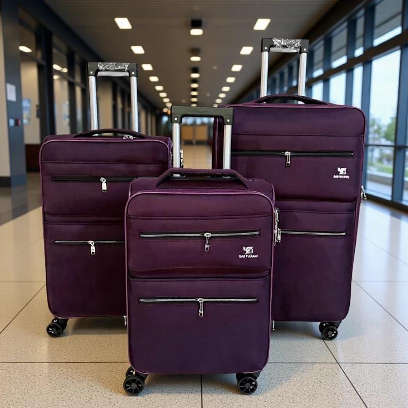 Upgraded Large Capacity Business Trolley Suitcase with Front Zipper and Universal Wheels