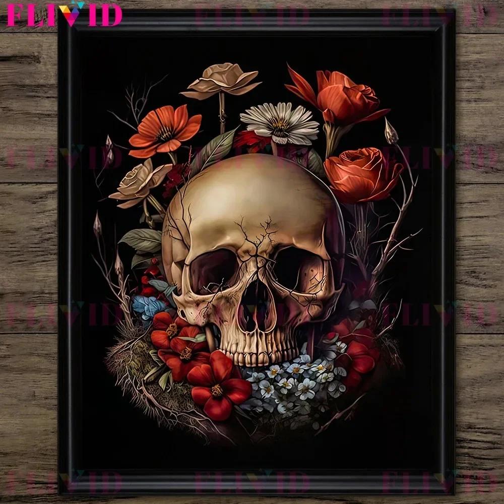 Dunkler Waldpilz und Vintage Rosa Rosen Vintage Wandkunst Druck Dunkel Botanisch Hexerei Gotischer Druck Wohnzimmer Dekoration