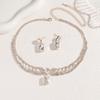 Exaggerated Fashion Crystal Gemstone Jewelry Set: Water Drop Necklace, Earrings, and Ring