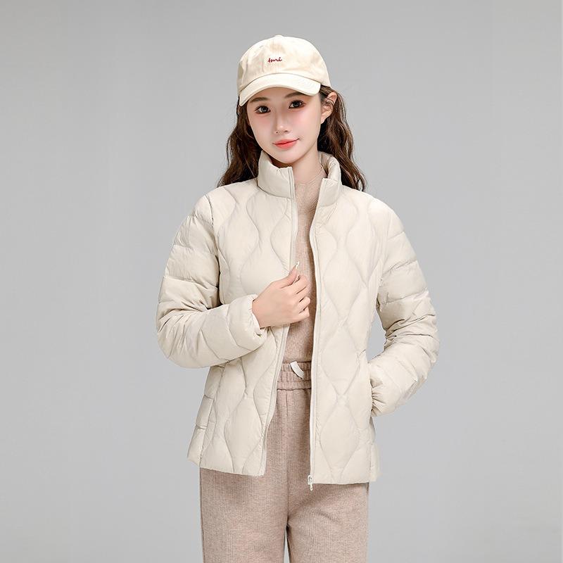 Light and casual women's down jacket fashionable versatile white duck down light warm autumn and winter thin large size coat