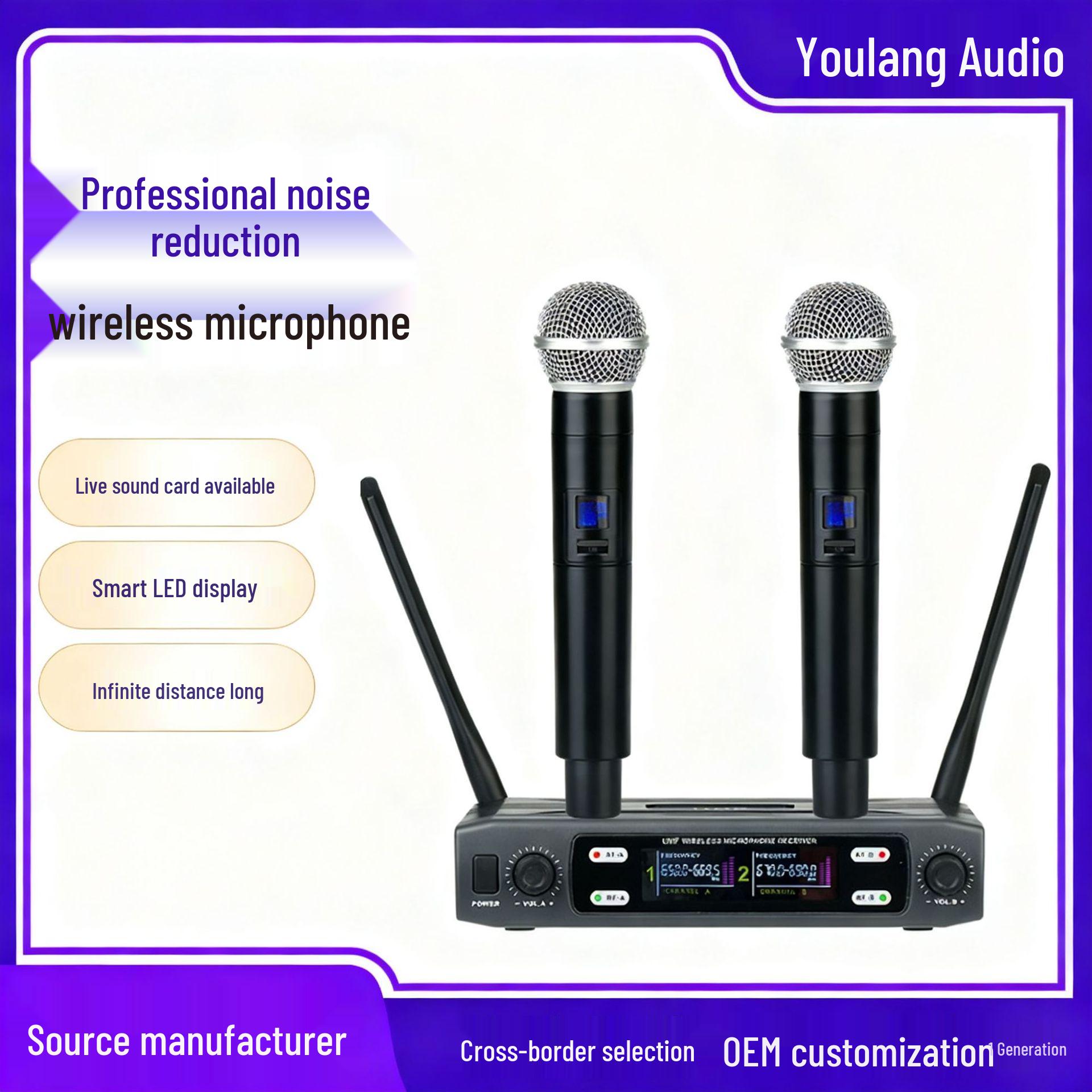

2025 Pro Dynamic Handheld Wireless Microphone for Karaoke & Stage 35.5 x 5.5 x 27.5 cm