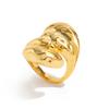 Anello Metallico Lucido Lava Liquida Vento Femminile, Set di Anelli con Superficie a Uovo Aperta Goccia d'Acqua Texturizzata