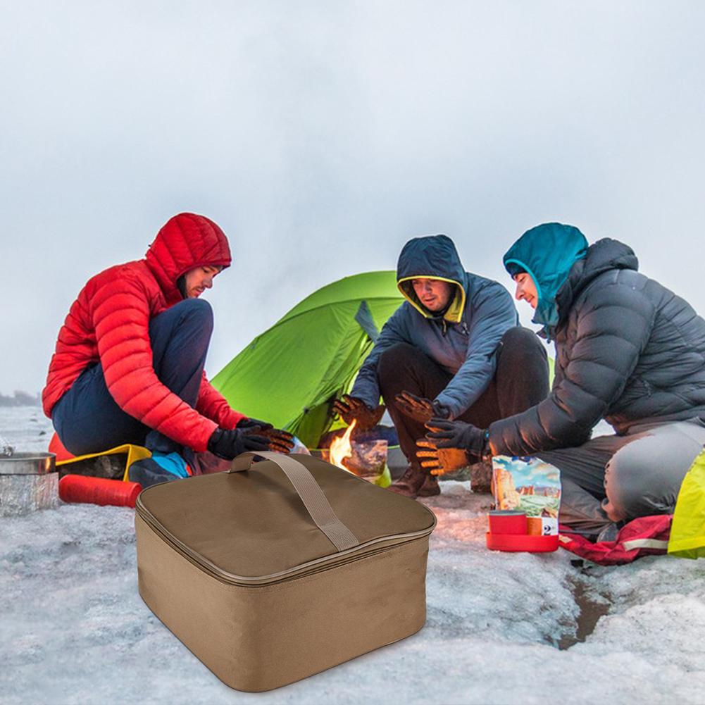 Camping Supply Storage Handbag Oxford Cloth Gas Stove Canister Pot Carry Bags Wear Resistant for Outdoor Camping Picnic