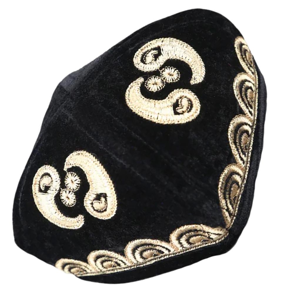 Ethnic Styles Embroidered Velvets Hat Cultural Enthusiasts Hat Unique Styles Hat for Fashion Enthusiasts