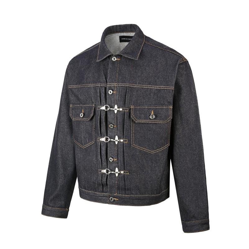 Amerikanischer Street Style Boxy Denimjacke Herren Lockerer Schnitt Lässige Oberbekleidung