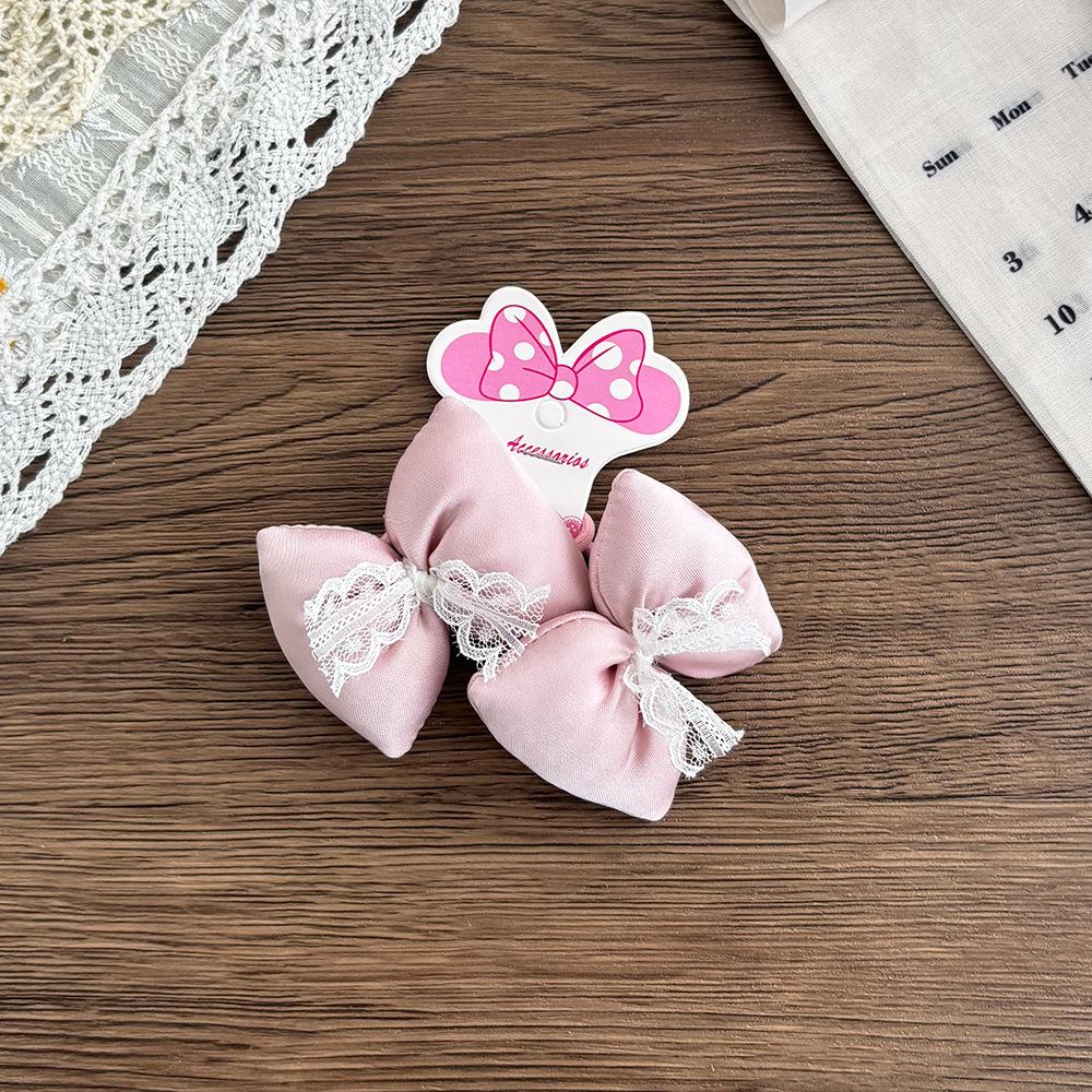 Korean Satin Lace Bow Hair Tie for Girls