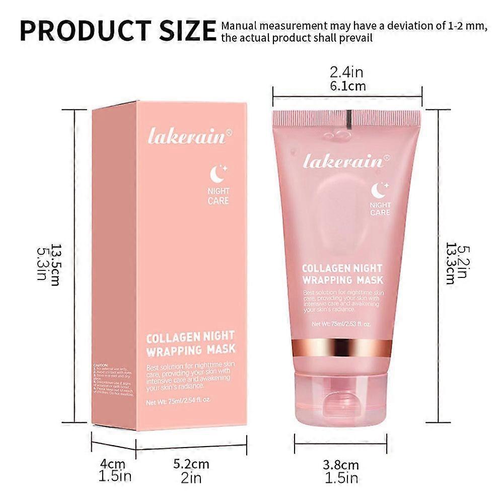 Collagen Night Wrapping Mask, Collagen-Boosts Skin Barrier Hydration & Glow & Firmer Skin, Collagen Peel Off Face Mask