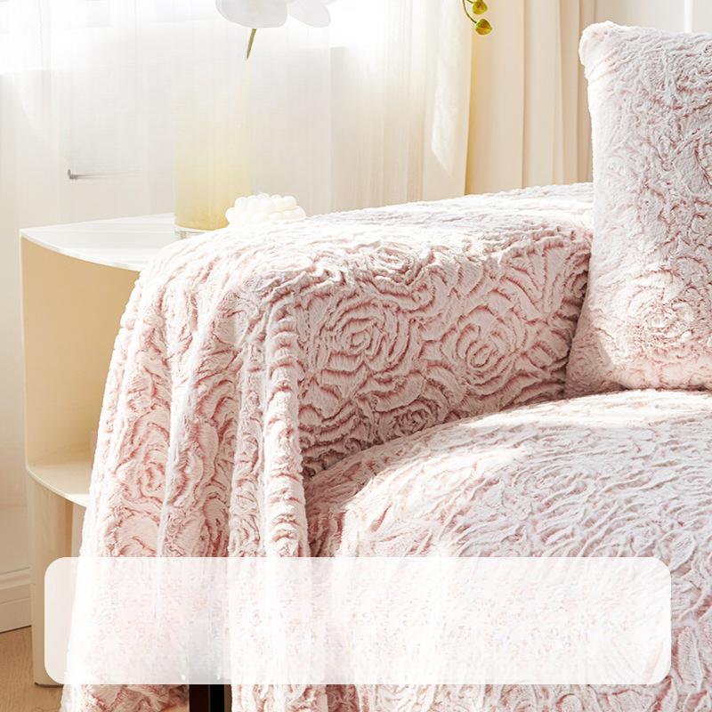 High-Grade Light Luxury Embossed Velvet Sofa Towel Cover Cloth Autumn and Winter Sofa Cover All-Inclusive Universal Cover Thickened Blanket Cushion