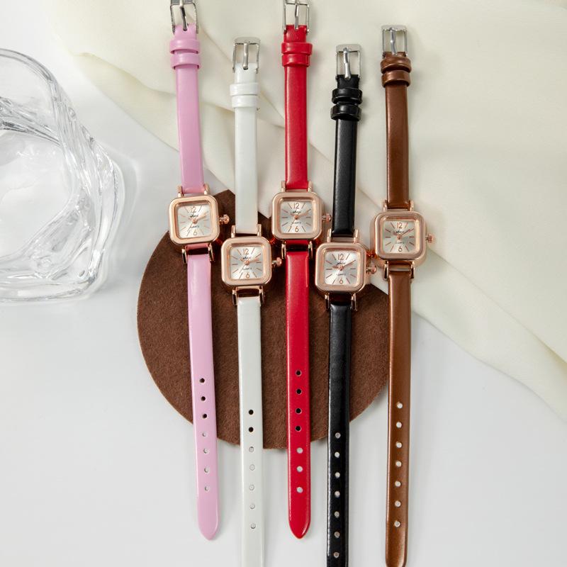 Ladies Watch Light Luxury Fine Belt Small Square Watch Literary And Retro Temperament Women'S Watch High Value Quartz Watch Girl