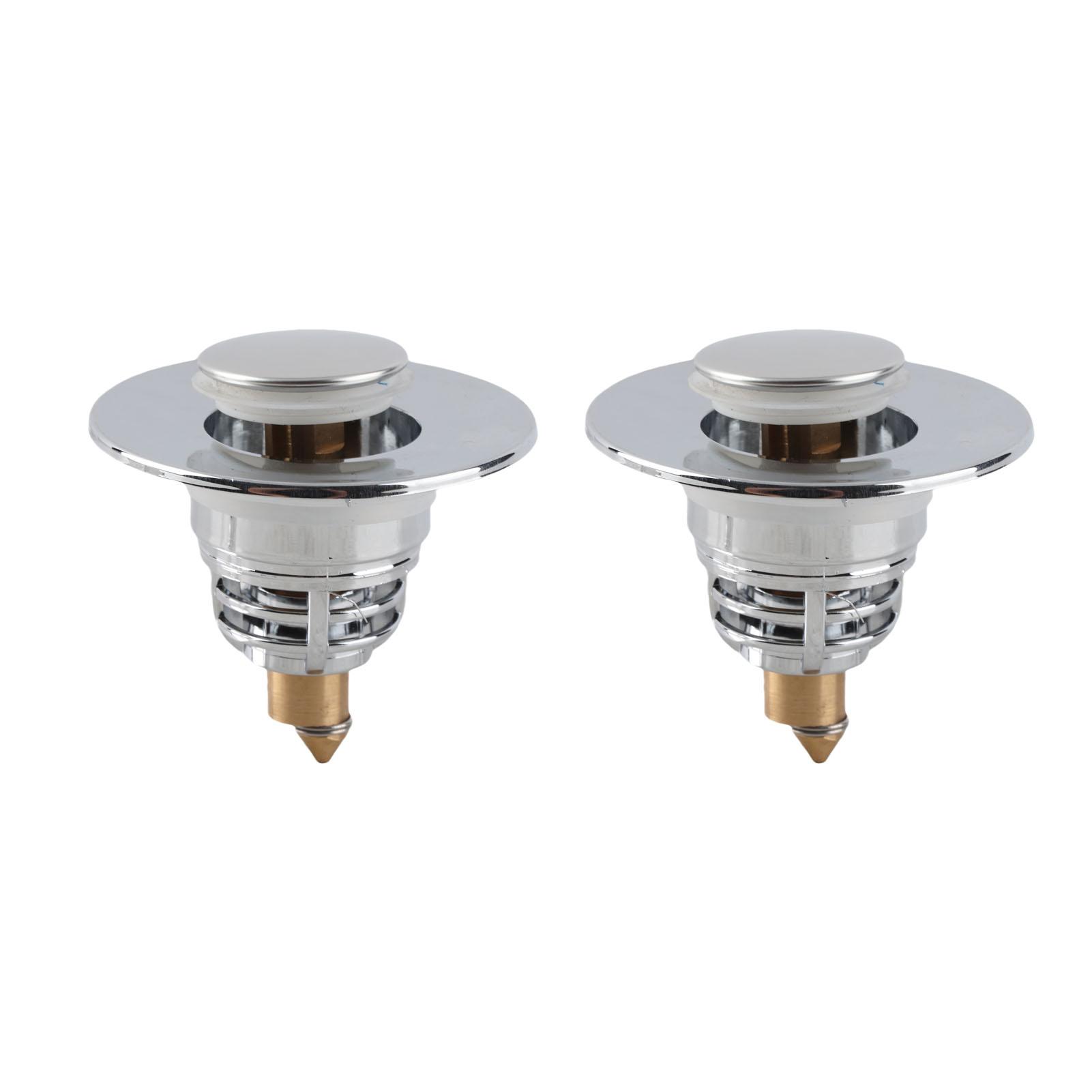 2Pcs Bathroom Sink Stopper Basin Pop Up Sink Drain Strainer Plug For Washbasin Bathroom