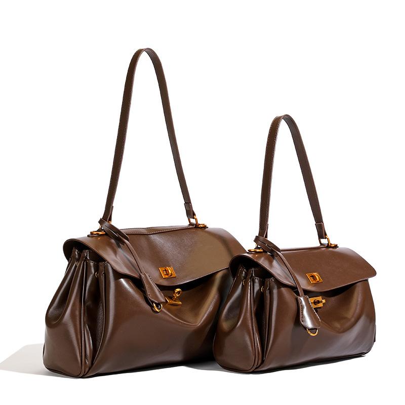 

Новая ручная женская сумка большой вместимости для поездок на работу, сумка-тоут на плечо/подмышку Small кофейный