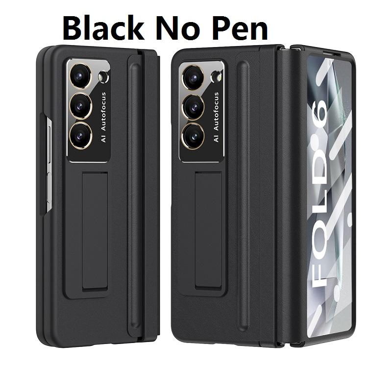 Měkký pant pro Samsung Galaxy Z Fold 6 4 5 Pouzdro z PU kůže, držák na pero, ochranný film