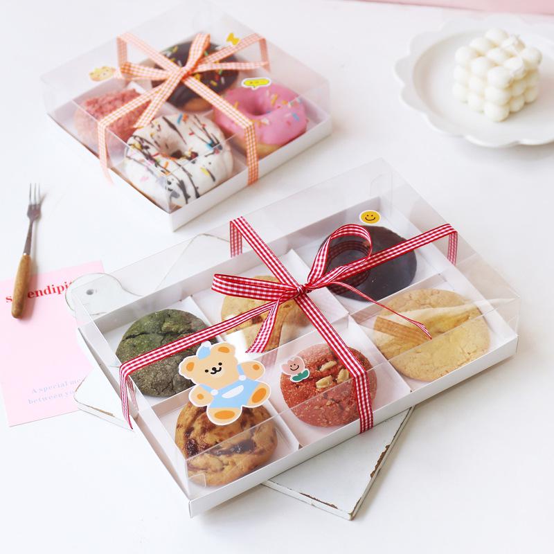 4 or 6-Piece Transparent Dessert Box for Cakes, Donuts, and Pastries - Perfect for Afternoon Tea