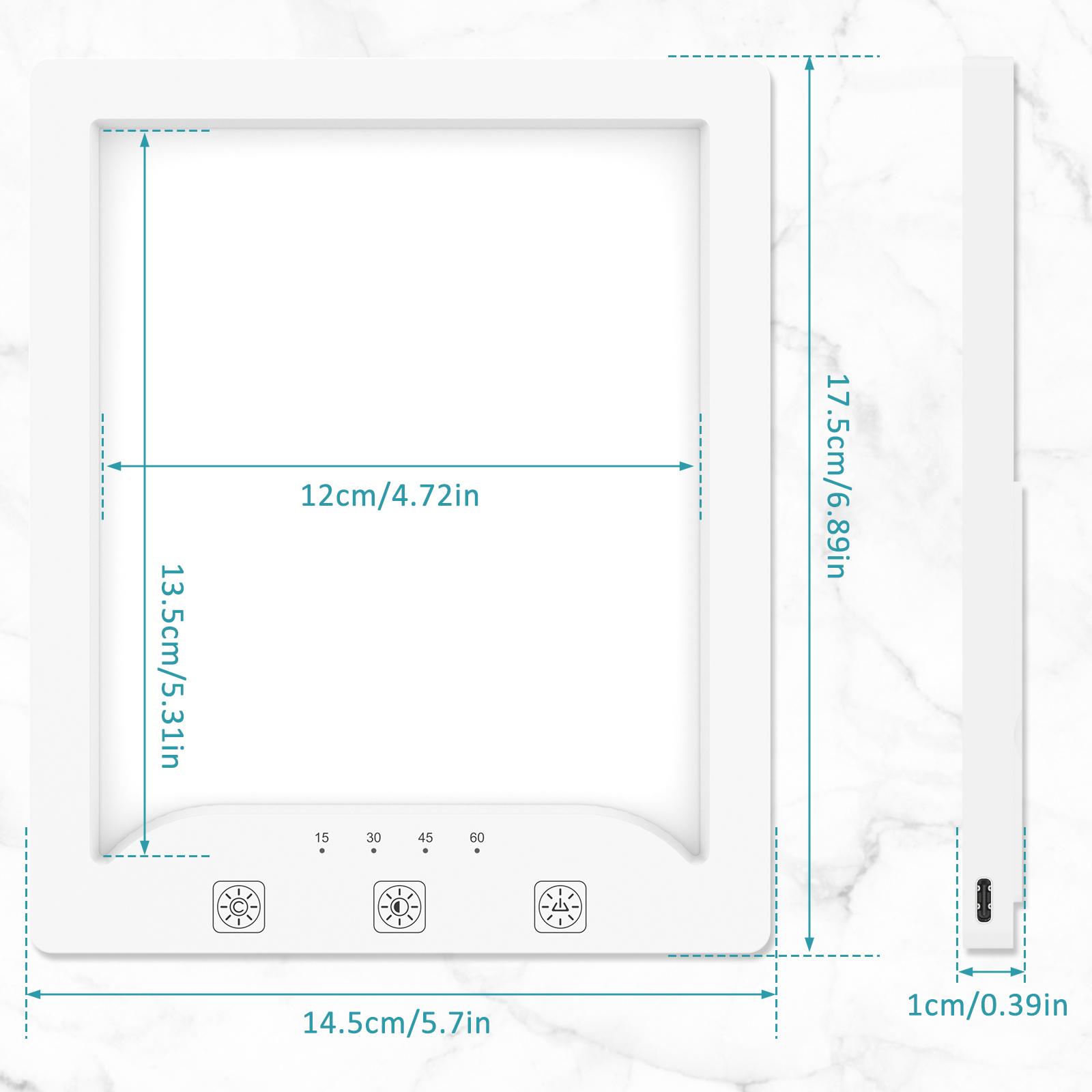 

Лампа світлотерапії Лампа SAD 3000-6500K Квадратна лампа сонячного світла з 3 колірними температурами 10 рівнями яскравості 4 налаштуваннями таймера білий