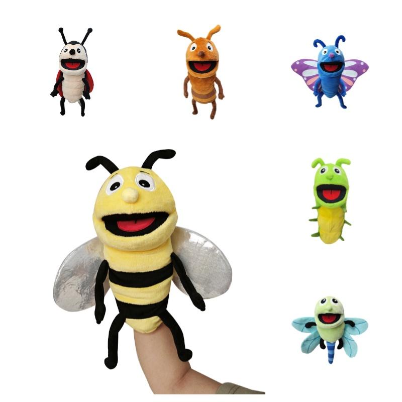 Insect Ventriloquist Puppet Plush Toy For Children's Storytelling Caterpillar Shape Soft And Huggable